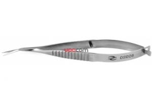 Ножницы по Ваннасу, стальные, острые концы, изогнутые по ребру, 0.3мм