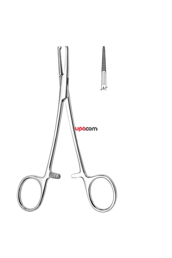 Зажим кровоостанавливающий 1х2 зубый, зубчатый, прямой, №1, 150 мм