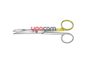 Ножницы, загнутые, острый/тупой, длина 14.5 см, цветовой код: одно кольцо рукоятки позолоченное